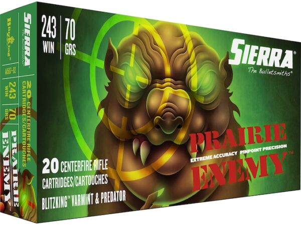 404355-600x450-1 Sierra Prairie Enemy Ammunition 243 Winchester 70 Grain BlitzKing Polymer Tip Box of 500 - Image 1