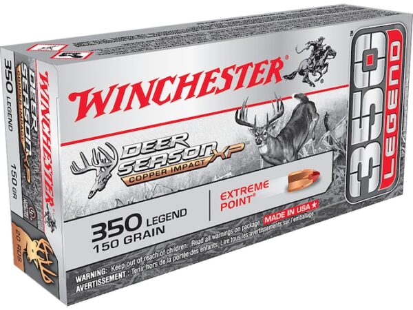 733270-600x450-1 Winchester Deer Season XP Copper Impact Ammunition 350 Legend 150 Grain Copper Extreme Point Polymer Tip Lead Free Box of 500 - Image 1